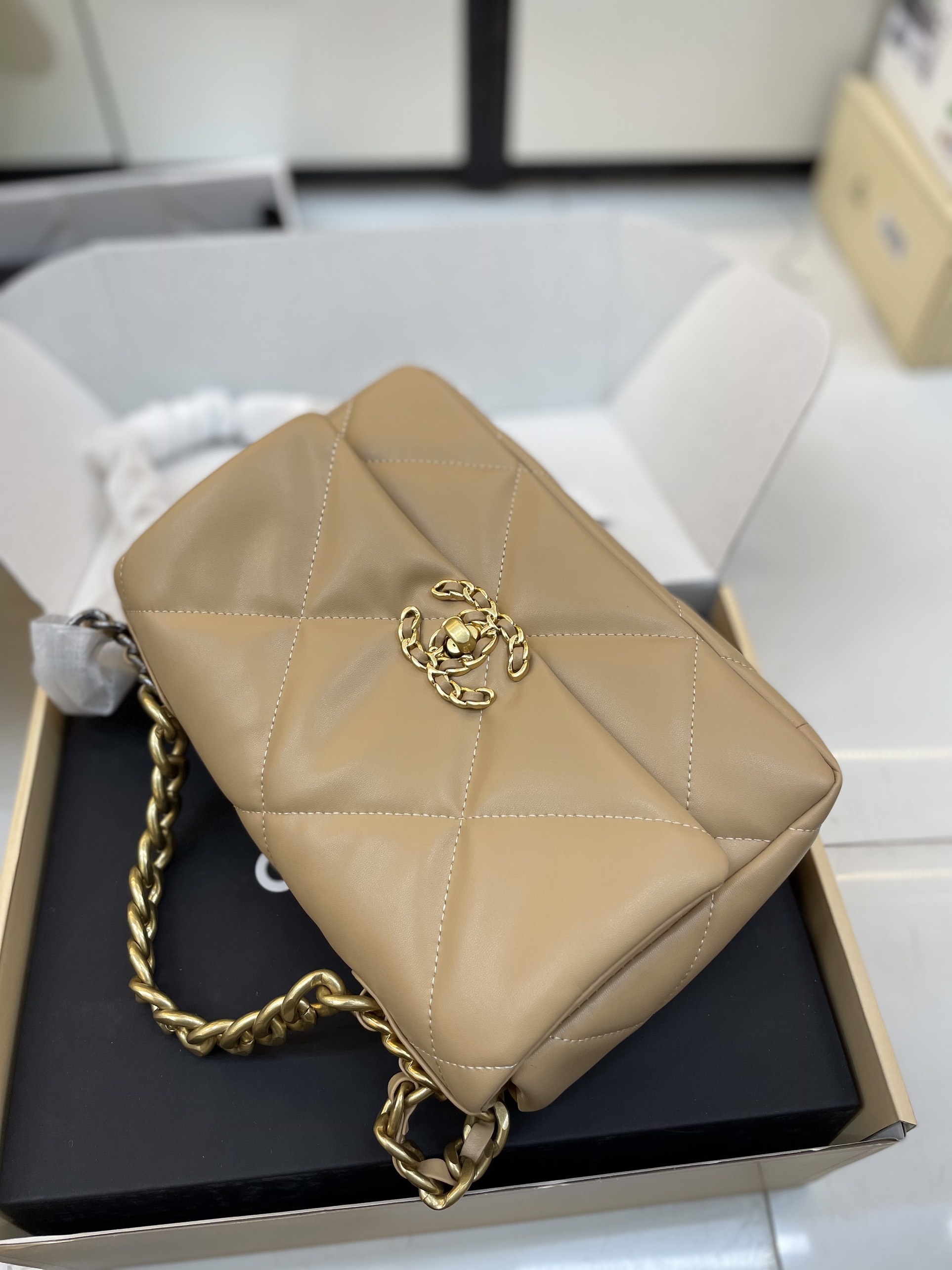 Túi Xách Chanel 19 Super Small Flap Bag Dark Beige Size 26cm